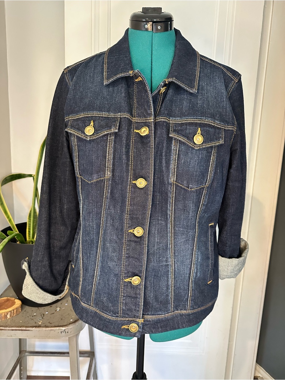 CAbi Dark Blue Denim Jean Jacket